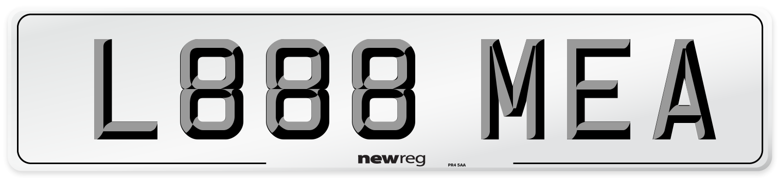 L888 MEA Number Plate from New Reg